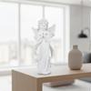 Angel Figurine with Floral Crown White Cherub Girl Collectible