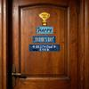 Father’s Day Door Hanging Party Decoration with Trophy Print and Adhesive Dots Ribbon for Event Celebration Display