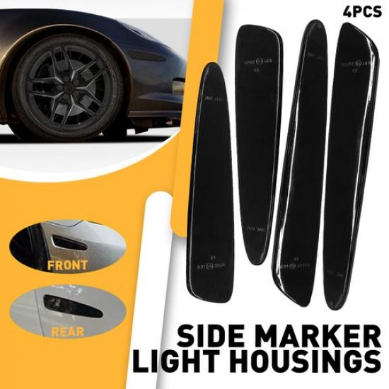 For 2005-13 Chevrolet C6 Corvette Smoked Front Lens & Rear Side Marker Housings