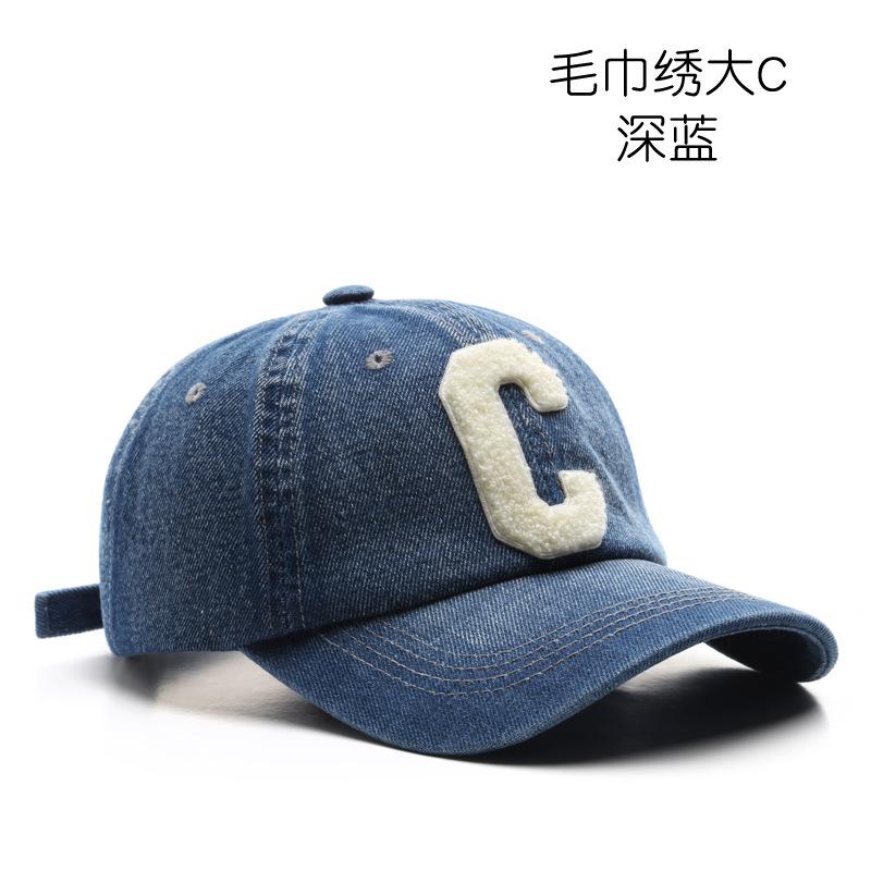 Fashion Trend Washed Towel Embroidery C Baseball Cap Outdoor Leisure Sunscreen Shade Cap
