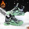 2025 Winter Boys' Leather Sports Shoes - Velvet Lined, Big Cotton, Student Running Shoes