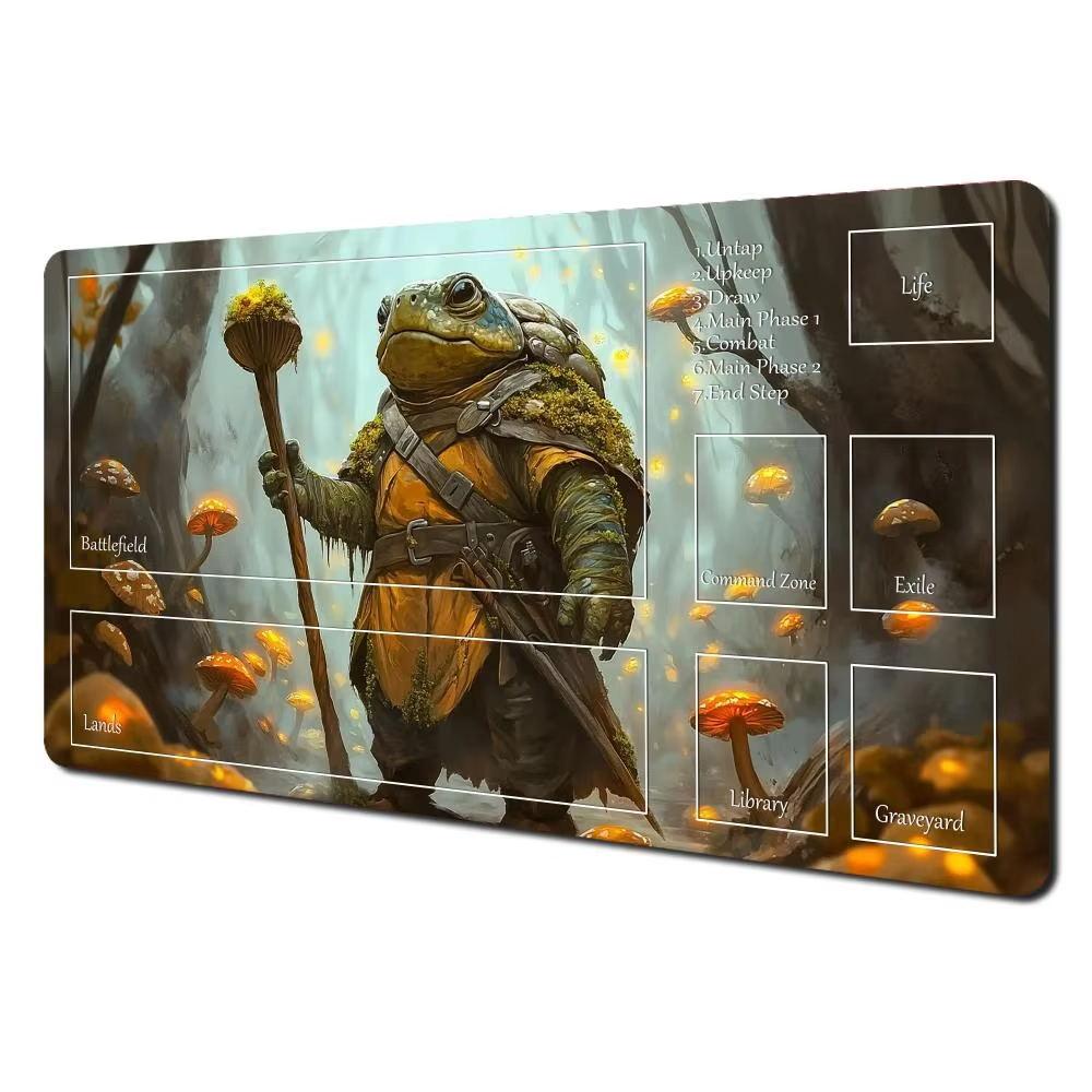 1pcs The Great Wave Off Kanagawa Zoned Mtg Playmat Large Locking Edge Nonslip Rubber Desk Mat For Tcg Commander Game