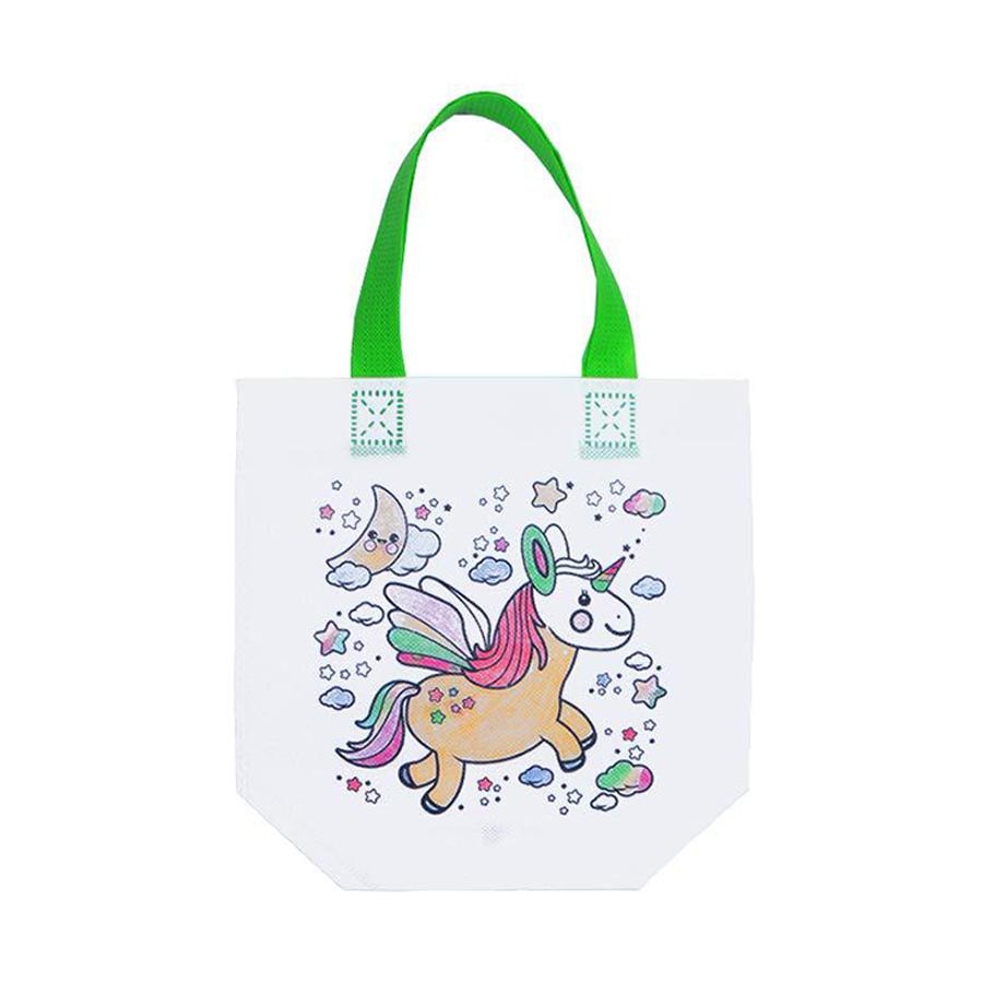 5pcs Double-Sided Dinosaur Unicorn Coloring Tote Bag DIY Draw Paint Craft Kit Reusable Gift Packaging Party Favor JXB