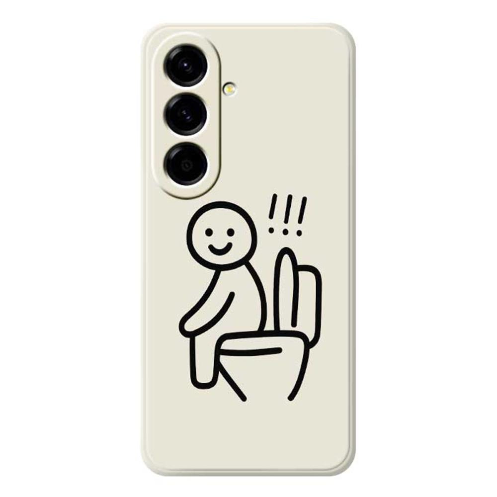 For Samsung Galaxy A56 5G Case Stickman Toilet Pattern Printing Straight Edge TPU Phone Back Cover