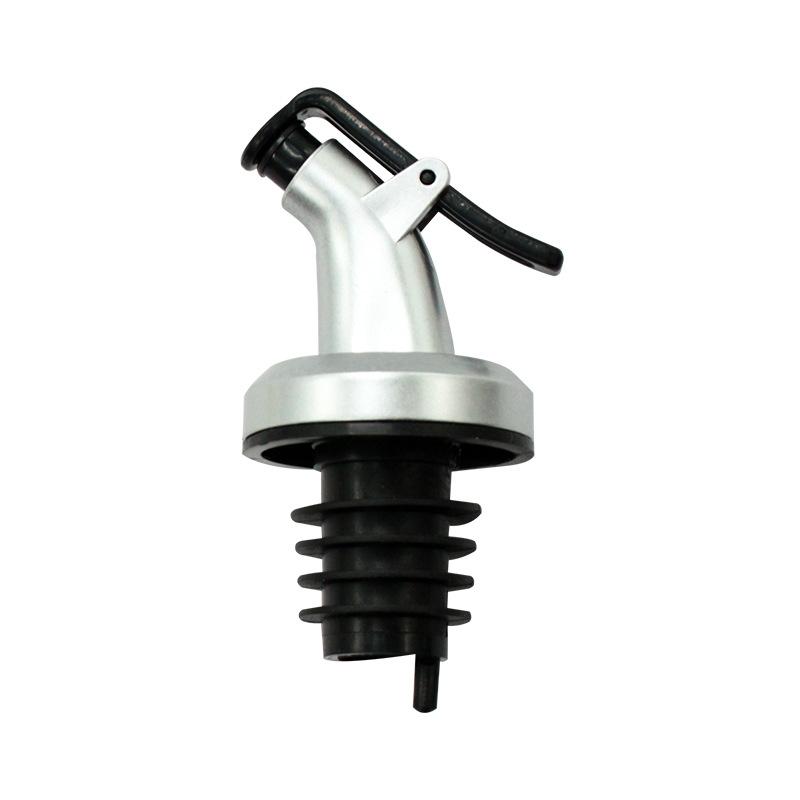 

Leak Proof Plastic Oil Bottle Cap Spout Funnel for Kitchen Vinegar Soy Sauce Seal Cover black silver black