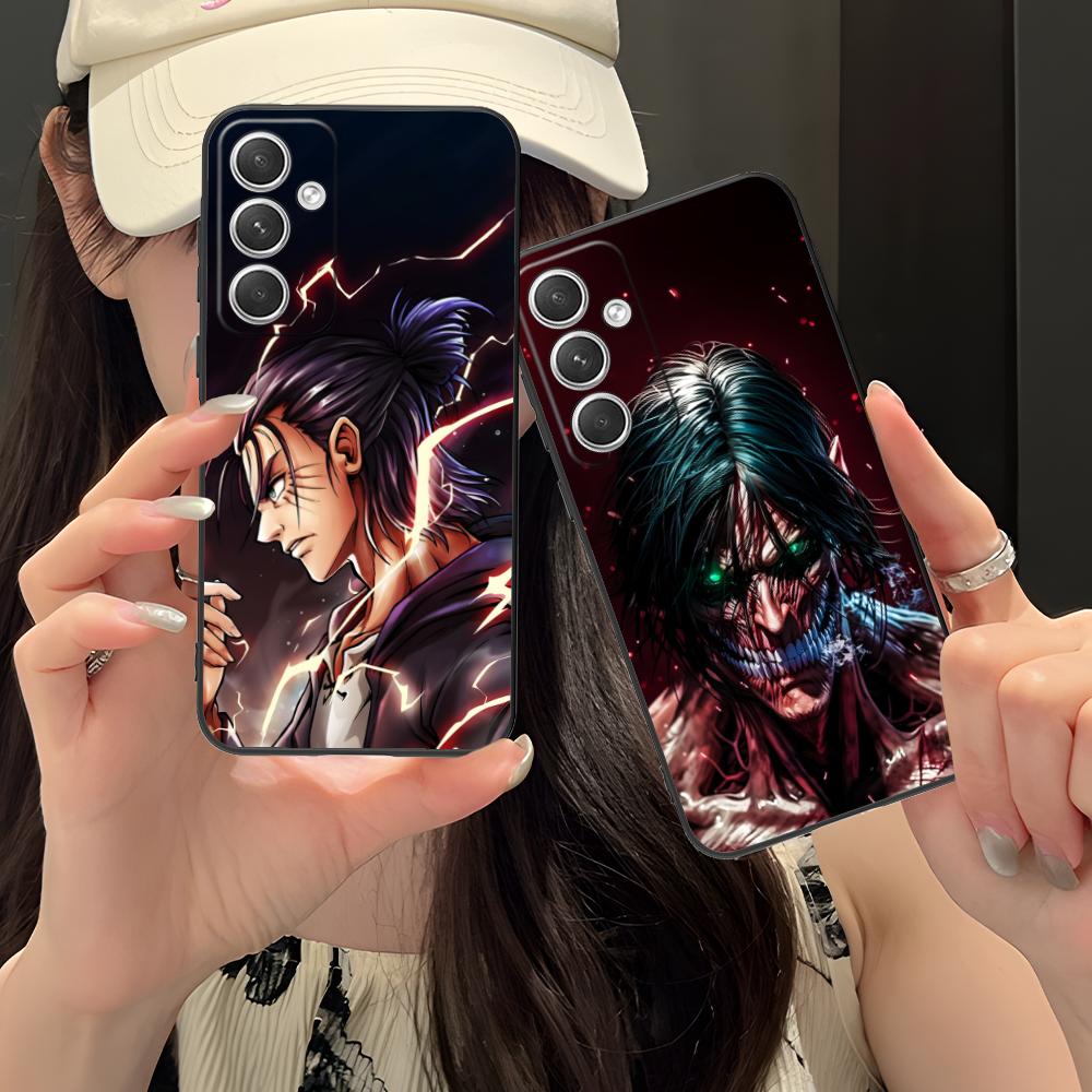 AOT Eren Mobile Cell Phone Case for Samsung Galaxy S25 S24 S23 S22 S21 S20 Note20 Plus FE Ultra Colour Protective Luxury Cover