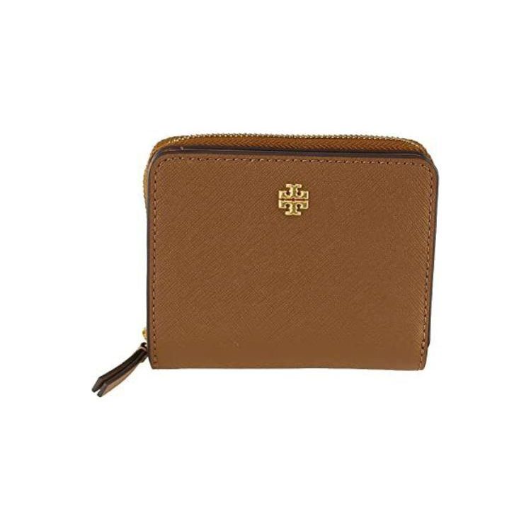 Tory Burch Emerson Signature Double T Logo Leather Wallet Women wallet Brown 147606-909 Brown