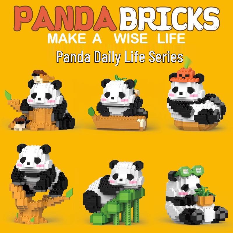 Chinese Panda Building Blocks - Compatible with Lego Bricks, Educational Micro Particle Assembly Toys, Gift Set