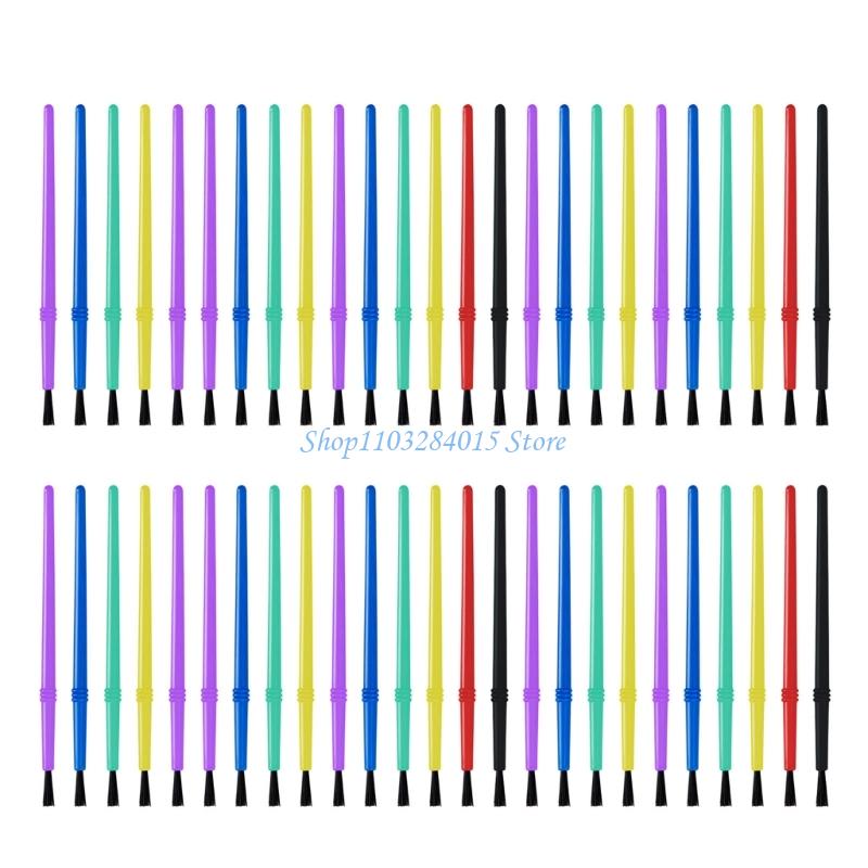 R6FF 50 Pcs Small Paint Brushes Set Nylon Hair Painting Brushes Set Art Supplies For Watercolor Gouache Acrylics