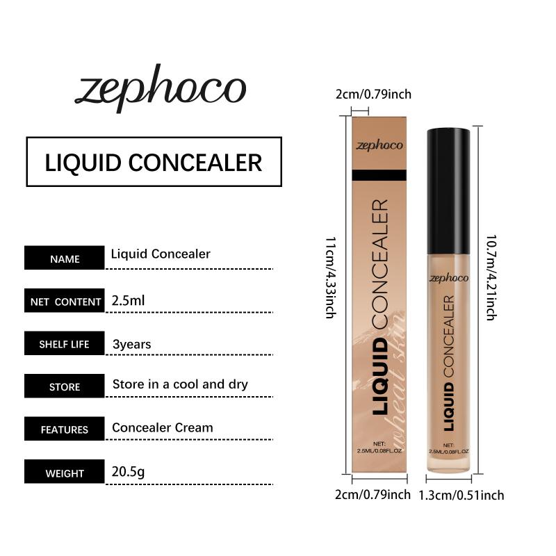 Wheat-colored Liquid Concealer - Lightweight & Skin-Fitting, Blemish-Covering, Matte Hydrating, Maintains Fresh Balanced Skin