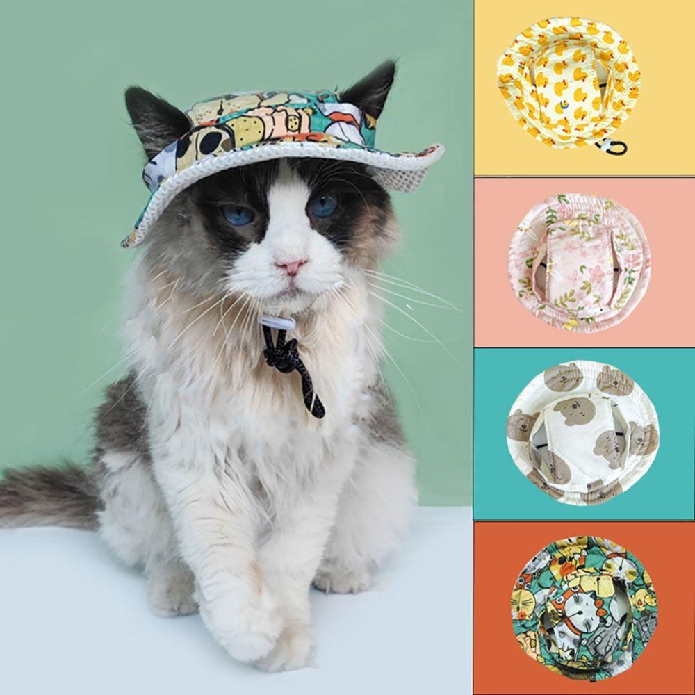 Katze Hund Hund Sonnenschutzhüte Atmungsaktiver Haustier Fischerhut Mode Katze Sonnenschutzhut