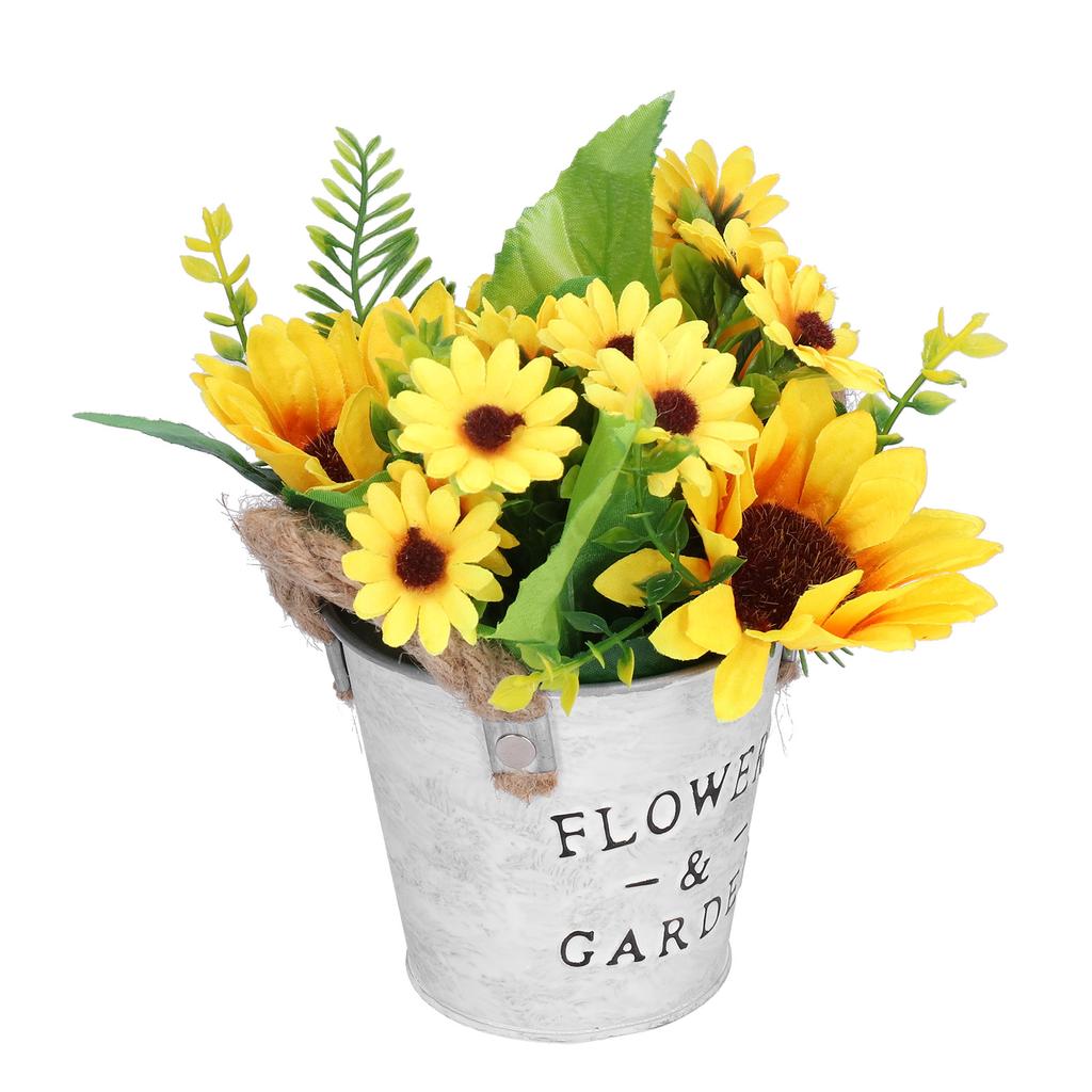 Simulation Sunflower Potted Plant High Simulation Dining Table Bonsai Fake Flower Yellow for Home