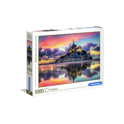 Korea Board Games Sunset Mont-Saint-Michel Jigsaw Puzzle C39367, Mixed Colors, 1000 Pieces Jigsaw Puzzle, Childrens Games, Educational Toys