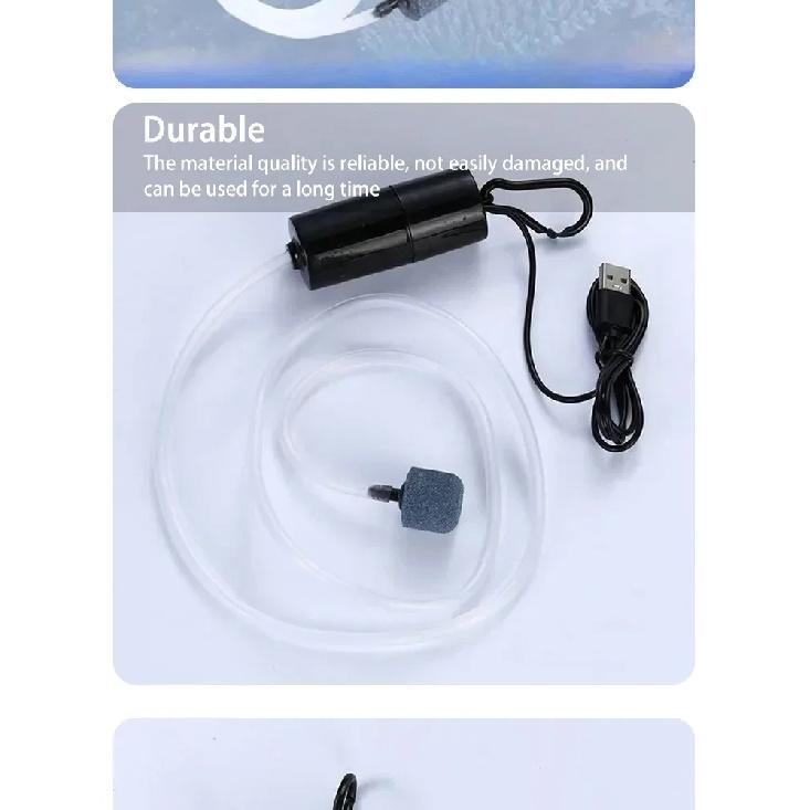 Mini Oxygen Pump USB Portable Fish Tank Fish Farming Aquarium Supplies Small Oxygen Pump Ultra Quiet Fishing Aerator