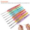 8pcs Colorful Crochet Hook Set Marked With Number Aluminum Alloy Ergonomic Design Knitting Needle