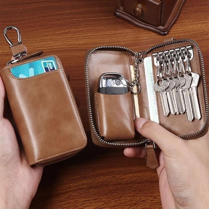 PU Leather Keychain Men Women Key Holder Organizer Pouch Fashion Car Key Wallet Housekeeper Key Case Mini Card Bag