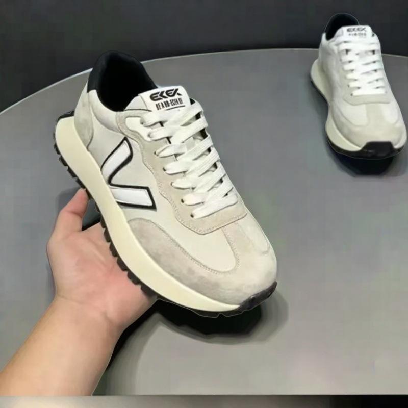 Round Head Sports Forrest Gump Shoes Men's Autumn New Personalized Student Casual Shoes Platform Heightening Waffle Shoes