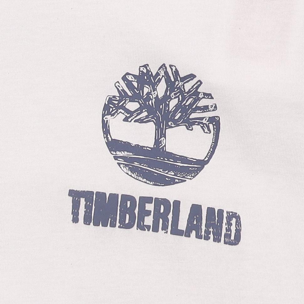 Timberland Letter Print Crew Neck Casual Short Sleeve T-Shirt Unisex Tops White A42Q5-CR3