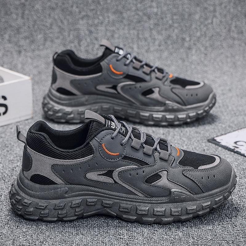 Shoes spring mesh breathable wear-resistant casual shoes non-slip running sports shoes trendy tire sole men's shoes