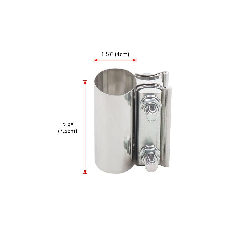 40-83mm Exhaust Butt Joint Band Clamp 304 Stainless Steel Sleeve Exhaust OD Pipe Sleeve Coupler Pipe Clamp Tube Repair Parts 40mm