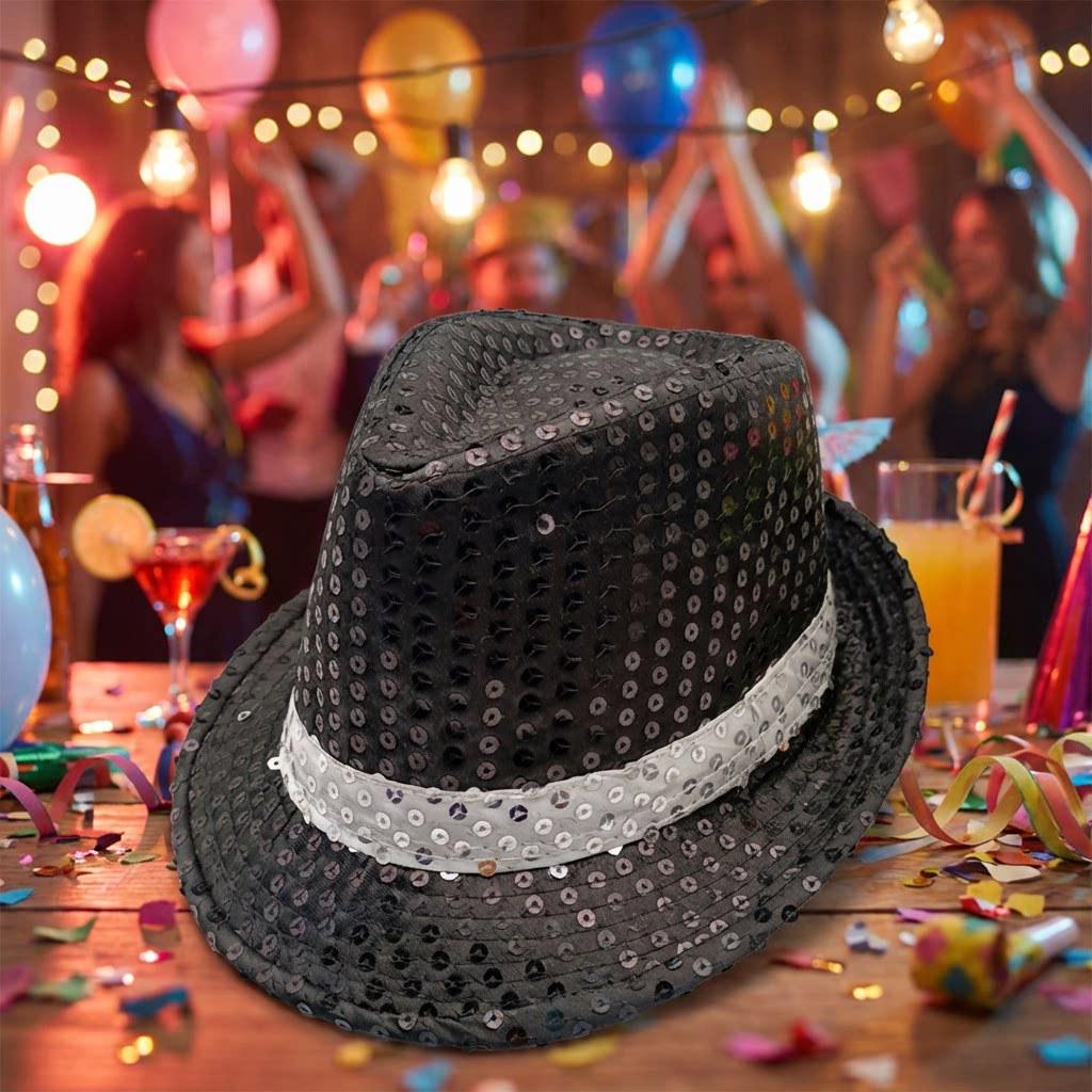 Sequined Jazz Hat for Stage and Christmas - Perfect Party Gift for Kids and Adults
