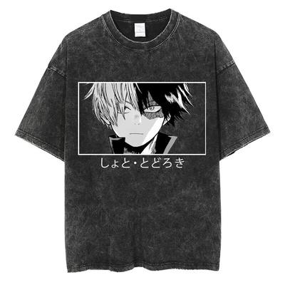 Washed Tee Washed Anime My Hero Academia Bakugo Katsuki Shirts Men Women Fashion Y2k Oversized T-shirt Cotton Casual T Shirt13