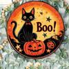 Halloween Tin Wall Art Retro Boo Horror Decor for Home Cafe Party