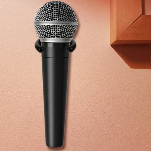 Imtrub Microphone Holder, Wall Mount Hook | Small Black Wall Hanger for Wired Microphones, Microphone Stand Cable Holder, Microphone Accessory, Wall C