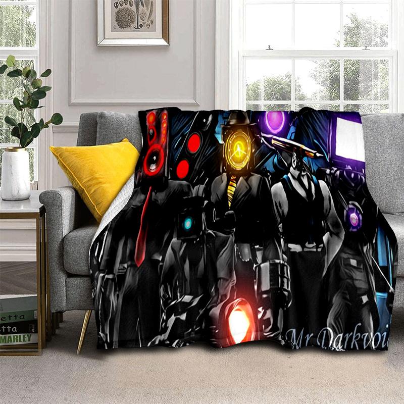 3D Skibidi Toilet Speakerman Cameraman TVman Flannel Blanket,Soft Throw Blanket for Home Bedroom Bed Sofa Travel Cover Kid Gift
