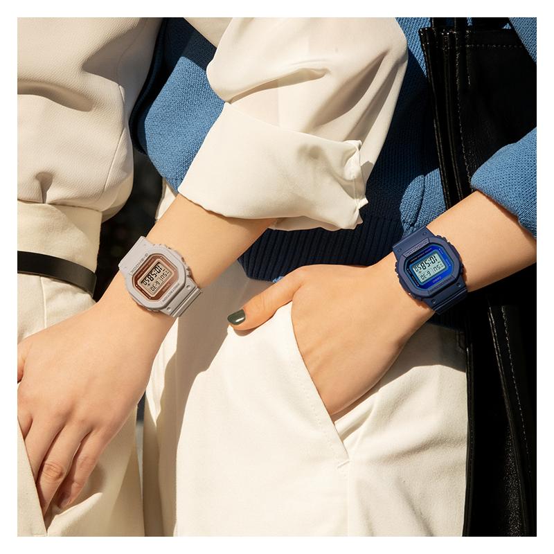 Casio DIGITAL Series-S5600 Square Small Square Oatmeal White Digital Display Sports Electronic Watch Electronic Movement Resin Strap GMD-S5600-8PR