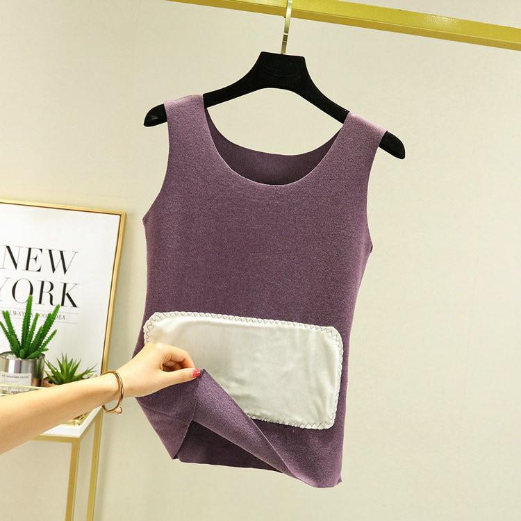Women's Seamless Thermal Vest: Upgraded Velvet Belly Protection for Autumn and Winter
