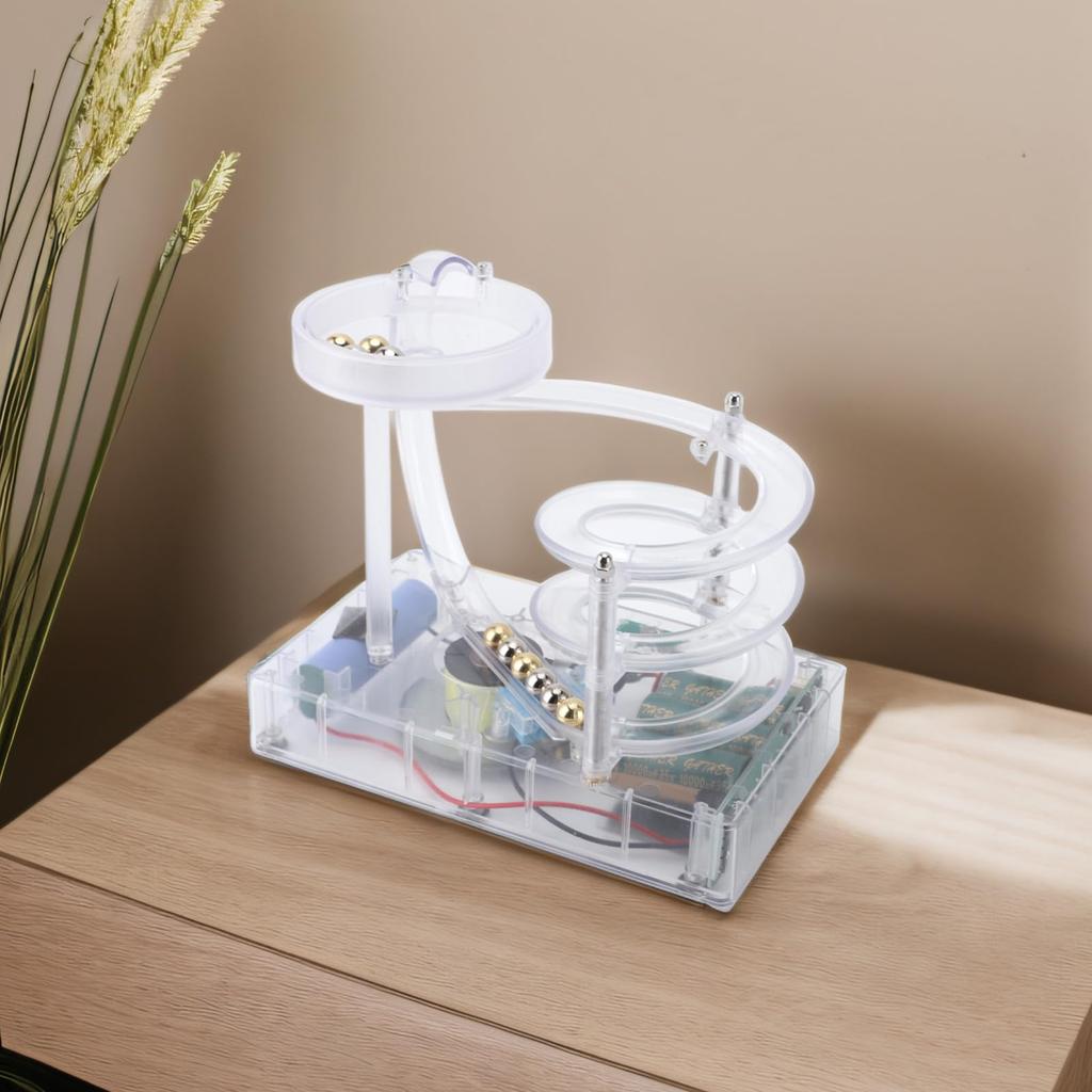 Kinetic Art Perpetual Motion Machine, Rolling Ball Perpetual Motion Machine, Continuous Rotation, Desktop Decoration, Toy, Stress Relief (Clear)