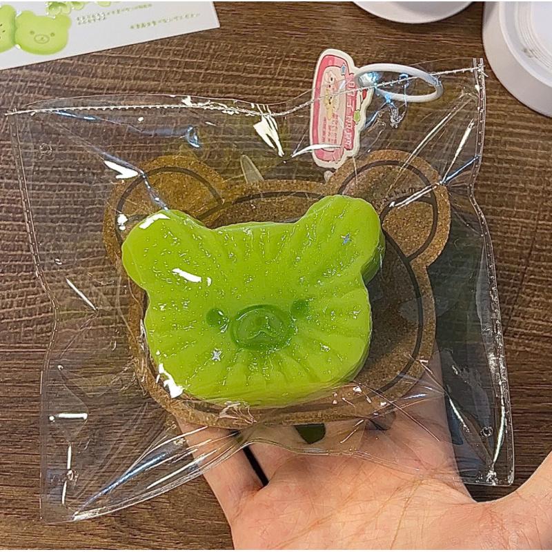 New Yogurt Puree Like Texture! 1Pc Handmade Squishy - Kiwi Bear Shaped To Relieve Stress - Food Grade Silicone