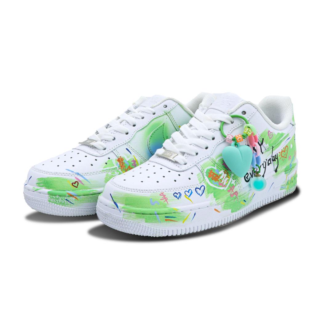 Nike Air Force 1 Slip Resistant Cushioning Abrasion Resistant Low top Skateboard Shoes Men's Green CW2288-111(Team147-)