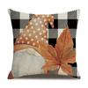 Thanksgiving Linen Pillowcase Autumn Pumpkin Print Pillow Cushion Cover