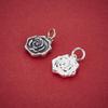 Sterling Silver Rose Flower Pendant & Charm for DIY Bracelets/Necklaces