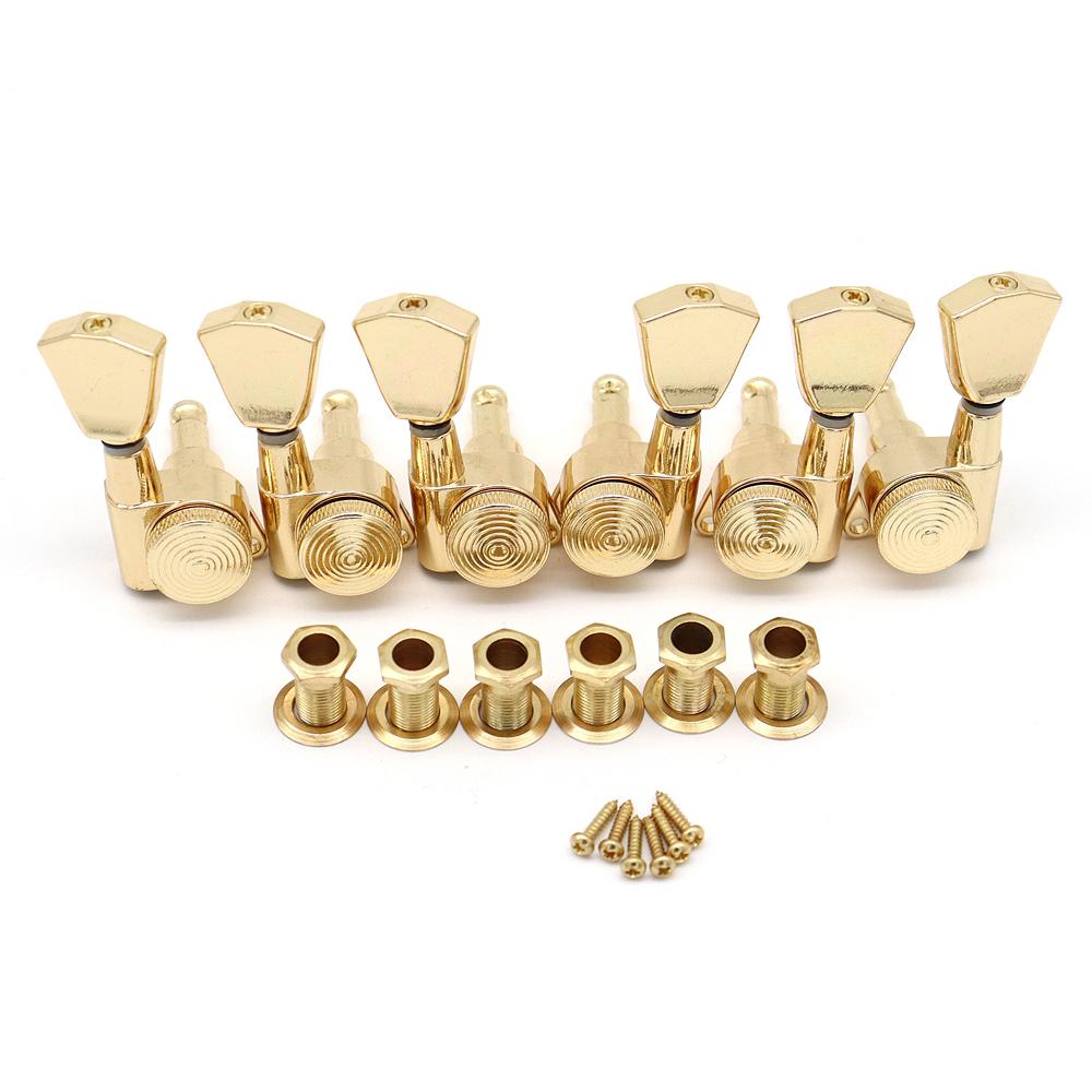 1Set Guitar Tuning Peg Jin Ho Jn04 Gold Lock Peg Keystone Type 3R3L Locking Tuners For Lp Guitar