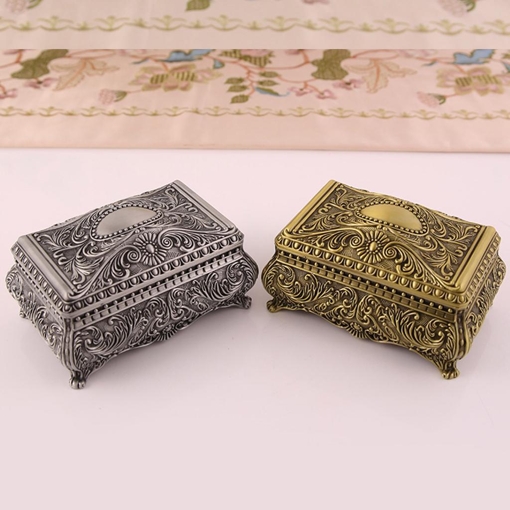 Decorative Metal Jewelry Box Classical Metal Storage Box With Lid For Jewelry Keepsakes And Collectibles