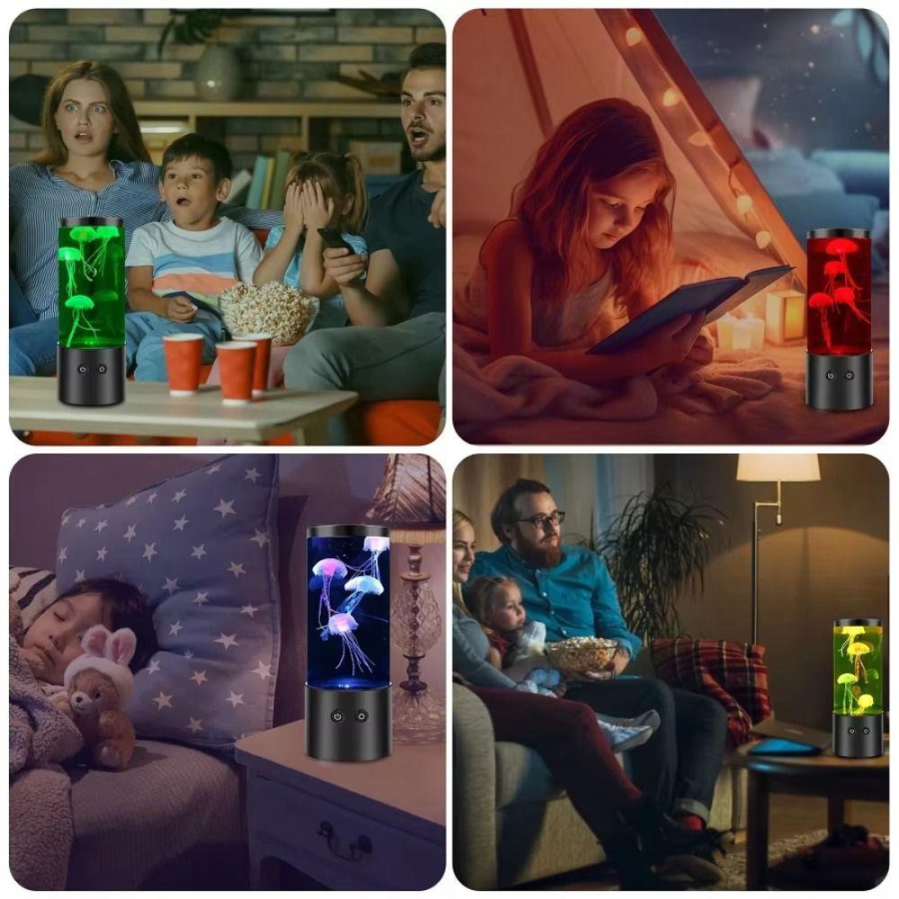 USB LED Jellyfish Night Light 7-Color Changing Jellyfish Lava Lamp Kids Gifts
