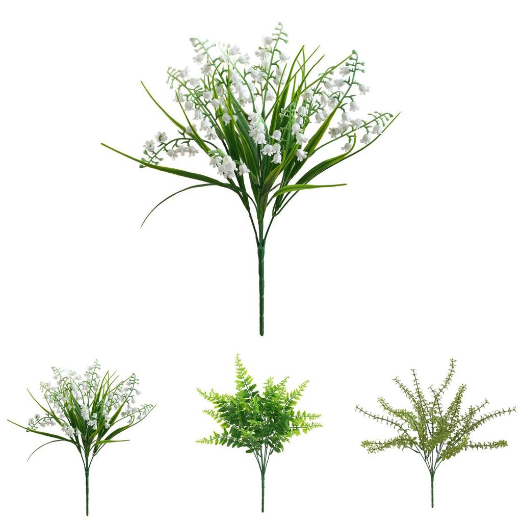 Faux Plant Wall Decor With Silk Grass Bundles For Indoor Home Decoration