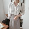 Comfortable and Versatile Shirt Women Versatile White Loaded Chiffon Shirt Women Design Sense Niche Tops Women Temperament Elegant Fashion Top