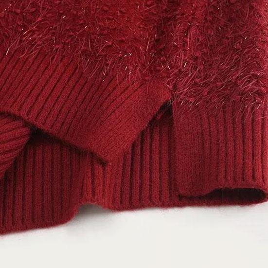 Maglione senza maniche in maglia di seta brillante con scollo a V, elegante, da donna, primavera-autunno