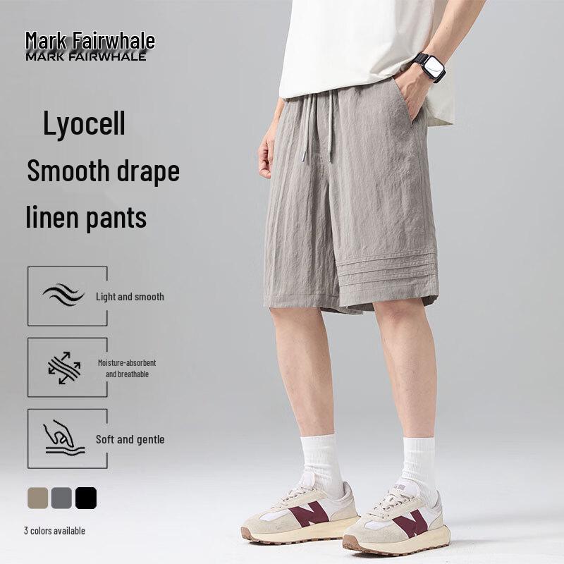 MARK FAIRWHALE Men s 2026 American Trend Lyocell-Linen Summer Shorts M