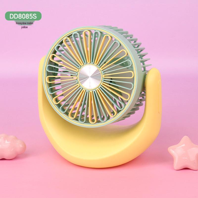 Portable USB Rechargeable Three-Speed Desk Fan for Dorms and Offices Color
