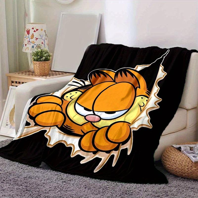 1pc, Garfield Cartoon Character Home Decor Blanket, Perfect for Couch, Bed, Travel, Camping, Car, Beach, Office Nap, Soft Throw Gift IdeaA053
