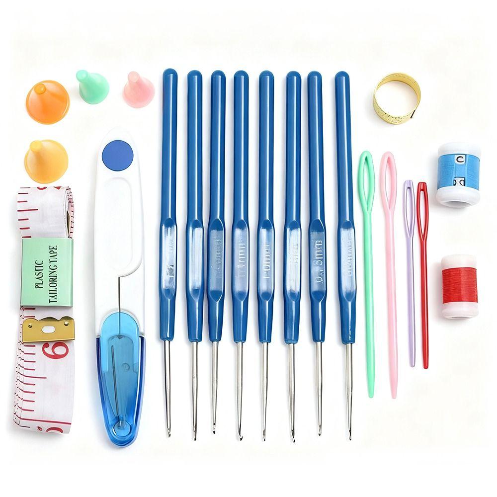 53PCS Mixed Color Crochet Hooks Kit with Box DIY Weaving Tools Useful Knitting Needles  Home Use