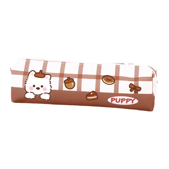 Cute Puppy Pencil Case Large Capacity Pencil Pouch Cartoon Students Stationery