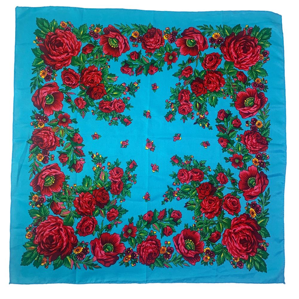 70*70Cm Russian Square Scarf Women Luxury Floral Print Bandana Lady Headband Scarves Babushka Handkerchief Head Wraps