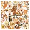 50pcs Transparent PET Flower Stickers Handbooks Tablets Phone Water Cups Decor Stationary Notebook Sticker