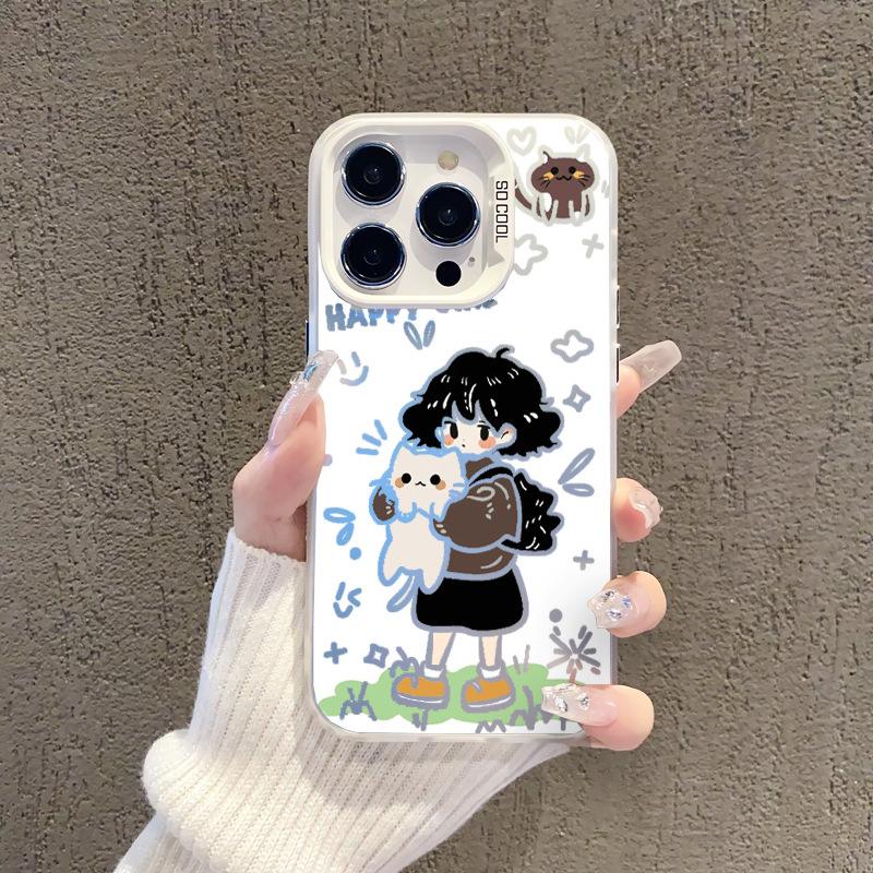 Applicable To Apple 11/11promax Mobile Phone Case Huawei Couple iPhone11 Summer Xiaomi 11 Holding Cat Girl